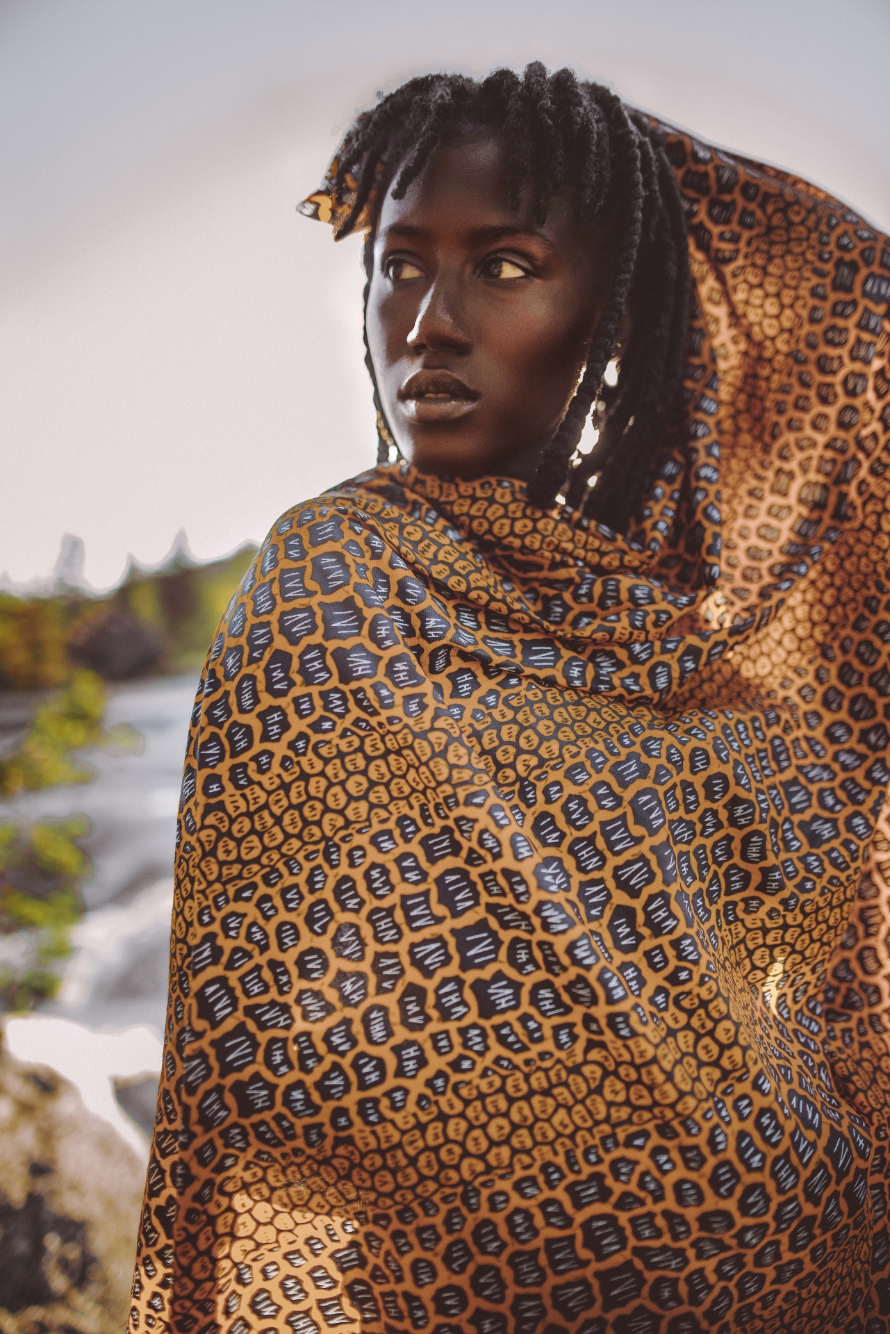 Fashion portrait with cultural attire